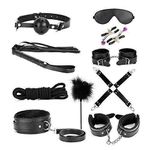 product_image_name-Generic-10pcs Pack Bondage Restraints BDSM Adult Sex Toys PU Leather Fetish Set Role Play Bed Game Handcuffs Mouth Ball Gag Foreplay Gift for Women Men Couples-4