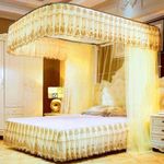 4 by 6 cream  2stand/Rail net mosquito net