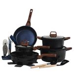 21 Pcs Donnor Aura Cookware Set Black