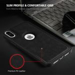 product_image_name-Generic-iPhone X Phone Case, Black Full Hard Case Classic Soft PU Leather Protective Cover for Second Device-4