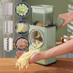 product_image_name-Generic- Manual Rotary Vegetable Slicer & Grater with 3 Interchangeable Blades - Multi-functional Food Chopper & Shredder, Storm square vegetable cutter, Hand-Crank Vegetable Shredder, Manual Food Processor.-2