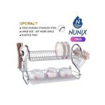 Nunix 2 Tier Kitchen Stainless Utensils Storage/dish Rack