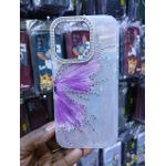 product_image_name-Generic-Luxury Marble Butterfly Rhinestone Glitter Case for iPhone 12 Pro – Modern Executive Clear Silicone Protective Cover – Purple Edition-1