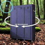 product_image_name-Generic-RahaLife 105CM 3 Column Portable Fabric Cloth Wardrobe Wardrobe - Grey 8 Shelves & Hanging Section-3