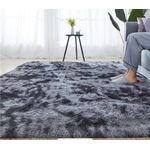 7 BY 8 SOFT SMOOTH FLUFFY CARPET -BLACK PATCHED 7*8