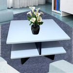 Hamilton Modern Design Coffee Table With Storage (Black and White)
