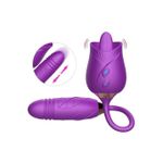 product_image_name-Generic-2 In 1 Shaped Extended Vibrate Tongue Clitoral Vibrating Egg Sex Toy Rose Vibrator-1
