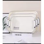 3-Piece Rectangle Serving Tray Set – White Premium Multipurpose Organizer & Display Trays