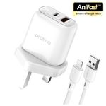 oraimo Powercube 3 Pro 20W Fast Charging Charger Kit With Micro Cable White