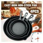 product_image_name-Generic-4-Piece Cast Iron Non-Stick Frying Pan & Skillet Set - 16CM, 20CM, 26CM & 26CM, Heavy-Duty Cookware for Gas & Induction Cookers-1