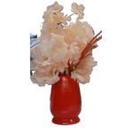 product_image_name-Ceramic-Artificial flower arrangement in a smooth bulb-shaped vase-1