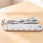 Jsb 6 Way Heavy Duty Reliable ABS Plastic Socket Strip 5M Cable power Extension