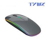 MI21 Slim Bluetooth Rechargeable Wireless Mouse - Matte Black, Quiet Click, Ergonomic Design