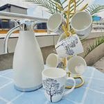 product_image_name-Generic-7-Piece Elegant Insulated Flask With Matching Ceramic Tree-Pattern Mug Set-1