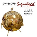 Signature 10 Ltr Gold Plated Round Food Server DF-68079