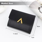 product_image_name-ARHANORY-Women Short Wallet Card Bag Coin Purse  Ladies Multi Slot Card Pack PU Leather-Black-3