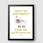 WaKi Jesus Is The Good Shepherd Black Frame A2