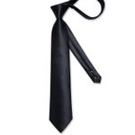 product_image_name-Fashion-Black Solid Necktie with Handkerchief and Cufflinks Set-3
