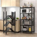 Big Size Foldable Kitchen Rack with wheels 5 Tier