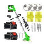 Portable Grass Cutter with Two 96V Rechargeable Lithium Ion Batteries and Two Wheels Mobility