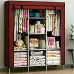 JIBAO Maroon Portable Wardrobe 3 Column - Maroon