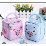 Piggy bank metallic type with padlock & 2 keys