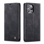 product_image_name-Generic-Caseme Phone Case For Wallet Retro Black Suede Leather Flip Case For IPhone 13 Pro-2