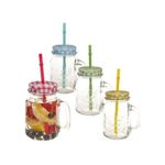 product_image_name-Generic-Mason Jars With Handle, Cover & Reusable Straw (set Of 2)-1