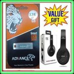 Advance Flash Disk 128gb Usb //flashdisk + Headphones