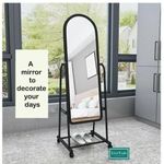 Dressing Mirror with wheels and Storage rack