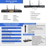 product_image_name-BOMGE-AT-1002 Wireless Microphone System, Professional UHF Metal Double Cordless Dynamic Mic, Infrared Frequency Pairing Mic For Home Karaoke, DJ, Church 200FT-4