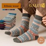 product_image_name-GALUIN-5 Pairs Women's Autumn Winter Socks Warm Soft Mid Length Socks Ultra Thick Harajuku Women's Antifreeze Short Socks-3