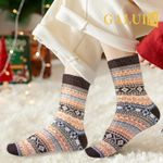 product_image_name-GALUIN-5 Pairs Women's Autumn Winter Socks Warm Soft Mid Length Socks Ultra Thick Harajuku Women's Antifreeze Short Socks-5