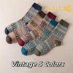 product_image_name-GALUIN-5 Pairs Women's Autumn Winter Socks Warm Soft Mid Length Socks Ultra Thick Harajuku Women's Antifreeze Short Socks-7