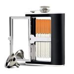 Stainless Steel Hip Flask with Hidden Cigarette Compartment – Portable Drinkware