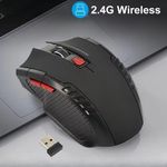  Wireless Optical Mouse Game Mice with USB Receiver Mause for PC Office Laptops (Black)