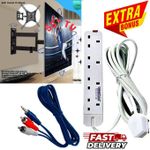 Home Design Heavy Duty Tilt Rotating Wall Mount Bracket for Smart TV 24, 32, 43, 55 Inch For Living Room Smart TV & Bedroom TVs With 4 Way Power Extension & Audio Cable