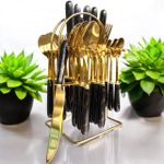 product_image_name-Generic- Golden & Black Cutlery Set – Elegant Stand Organizer-2