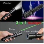 Electric 3-in-1 Rechargable Sercurity Self-Defense Shock Laser Pointer Torch