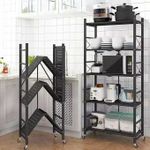 5 Tiers Foldable & Movable Kitchen Multipurpose Storage Rack