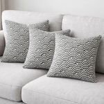 Set of 3 woven Scallop pattern Decorative Throw pillow covers