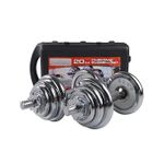 Chrome 20kg Adjustable Dumbbells With A Case