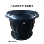 Plastic planter/flower pot 20 Liters with base 