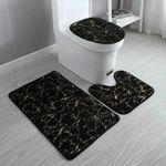 3pcs Marble Pattern Nonslip Bathroom Mat