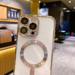 product_image_name-Generic-iPhone 12 Pro Phone Case, Gold Electroplated Clear Case with Magnet for Magsafe & Wireless Charging Support for Second Device-4