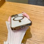 product_image_name-Generic-iPhone 12 Pro Phone Case, Gold Electroplated Clear Case with Magnet for Magsafe & Wireless Charging Support for Second Device-5