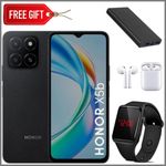 Honor X5B 6.56'' Displays,  4GB RAM + 64GB ROM, 5200mAh, Android 14, Dual SIM Black+Free Powerbank+LED Watch+Earpods