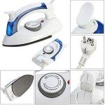 Foldable Electrical Steam Travel Iron Box - White/Blue