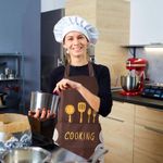 product_image_name-Generic-Kitchen Apron Cooking Apron for Kitchen, Restaurant, Coffee Shop Use Waterproof Oil Proof Chef Kitchen Apron With Pocket-4