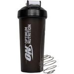 Optimum Nutrition Shaker Bottle – 600ml Black With Stainless Steel Mixing Ball BPA & DEHP-Free